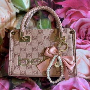EUC bebe Pink Blush Bag with Gold Accents